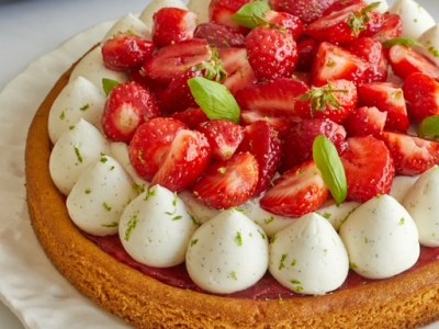 Tarte fraise vanille et huile&nbsp;d&rsquo;olive