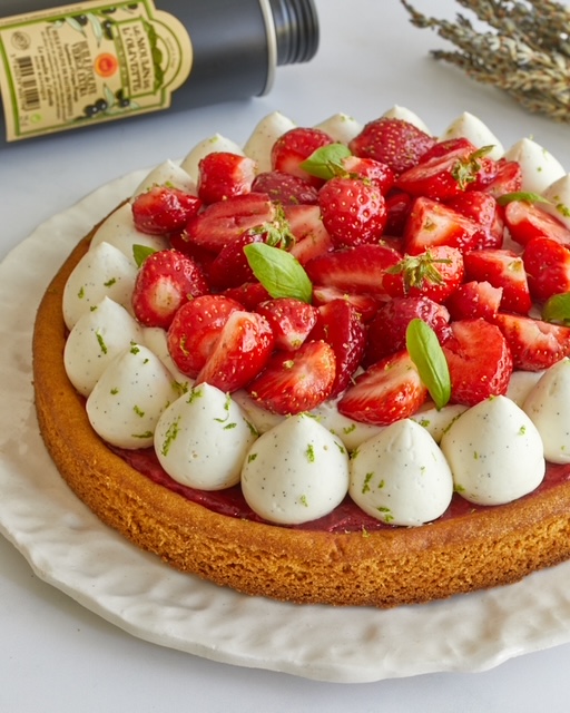 Tarte fraise vanille et huile&nbsp;d&rsquo;olive